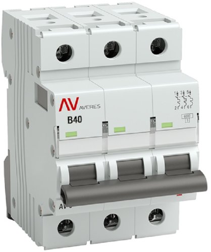 Выключатель автоматический EKF Averes AV-6 3п 40А B 6кА картинка